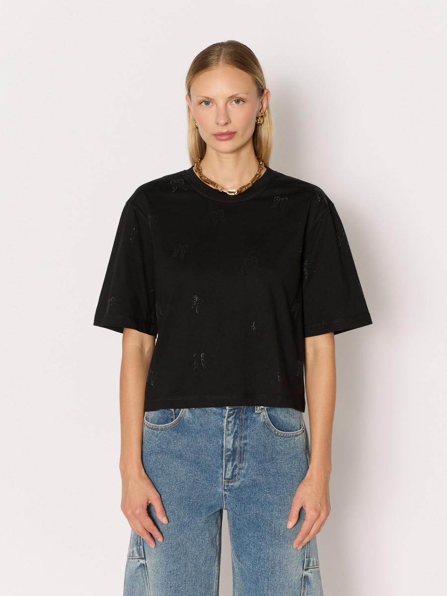 Berenice Γυναικείο T-Shirt Regular Fit Βαμβακερό Με Στρας