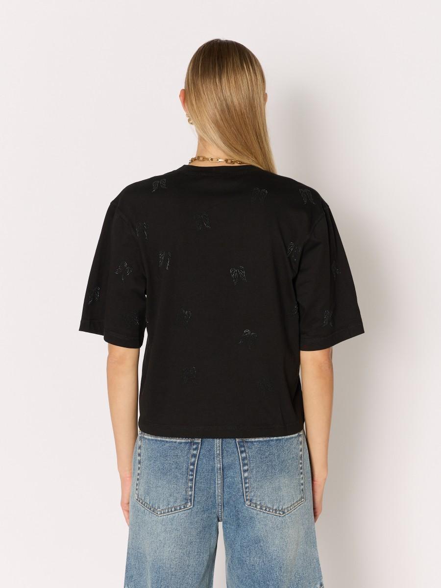 Berenice Γυναικείο T-Shirt Regular Fit Βαμβακερό Με Στρας φωτογραφία