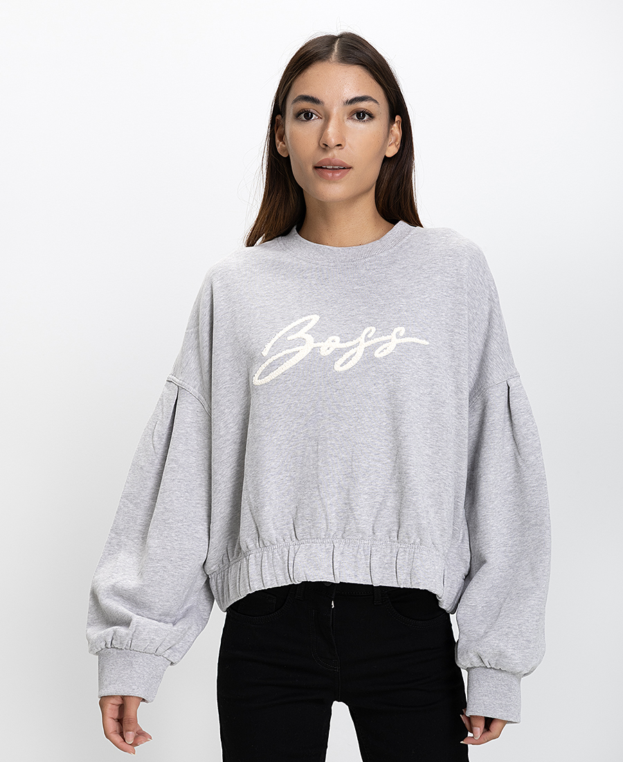 Boss Boss Γυναικείο Φούτερ Oversized Fit Με Κεντημένο Λογότυπο