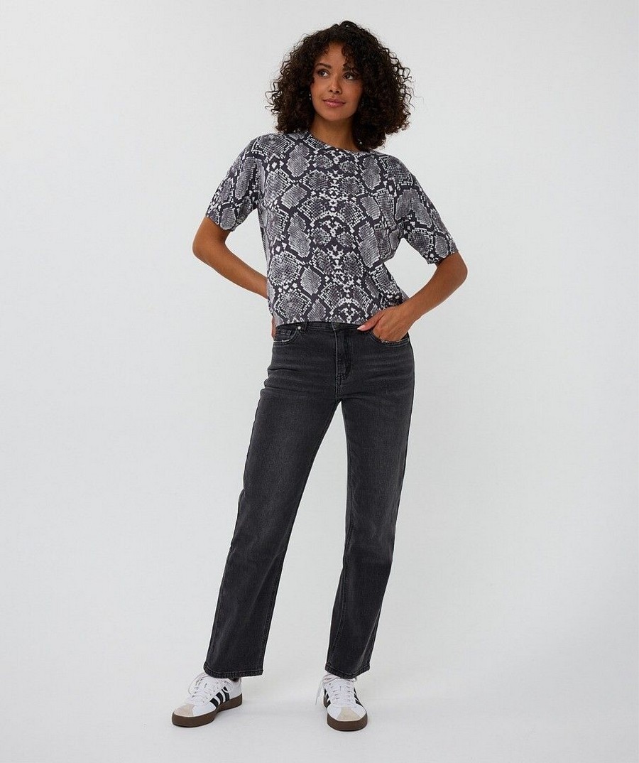 EsQualo Γυναικείο T-Shirt Με Snake Print Regular Fit φωτογραφία