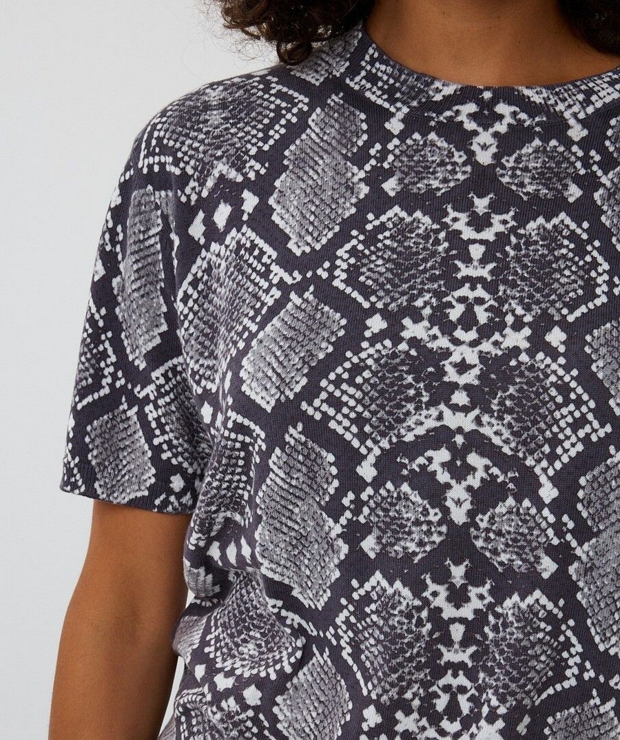 EsQualo Γυναικείο T-Shirt Με Snake Print Regular Fit φωτογραφία