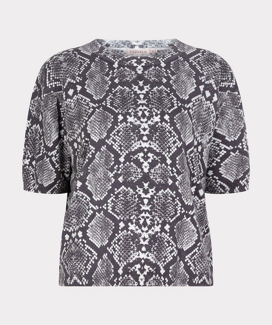 EsQualo Γυναικείο T-Shirt Με Snake Print Regular Fit φωτογραφία