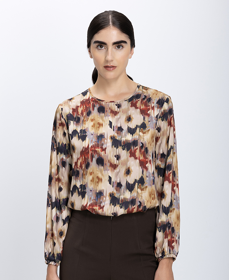 Γυναικεία Μπλούζα Με Εμπριμέ Υφή Regular Fit