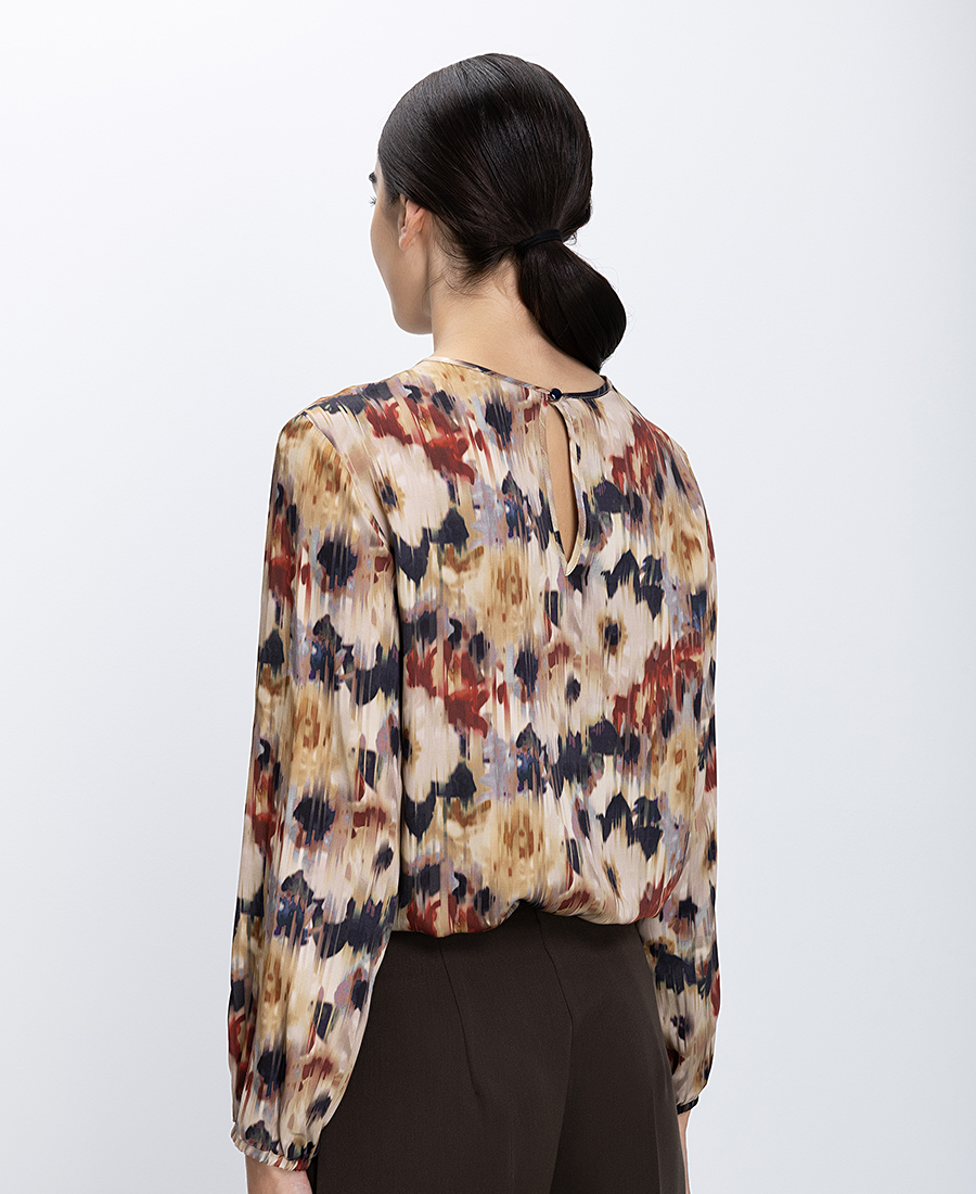 Γυναικεία Μπλούζα Με Εμπριμέ Υφή Regular Fit φωτογραφία