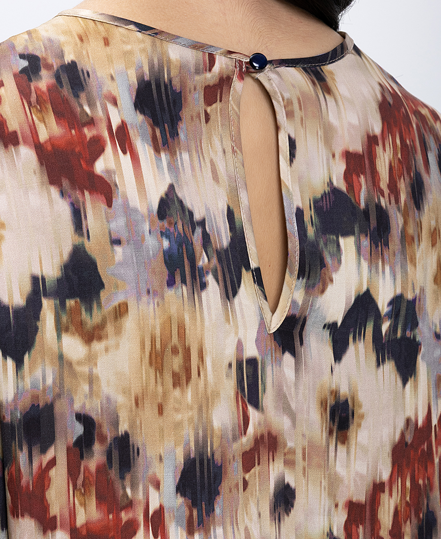 Γυναικεία Μπλούζα Με Εμπριμέ Υφή Regular Fit φωτογραφία