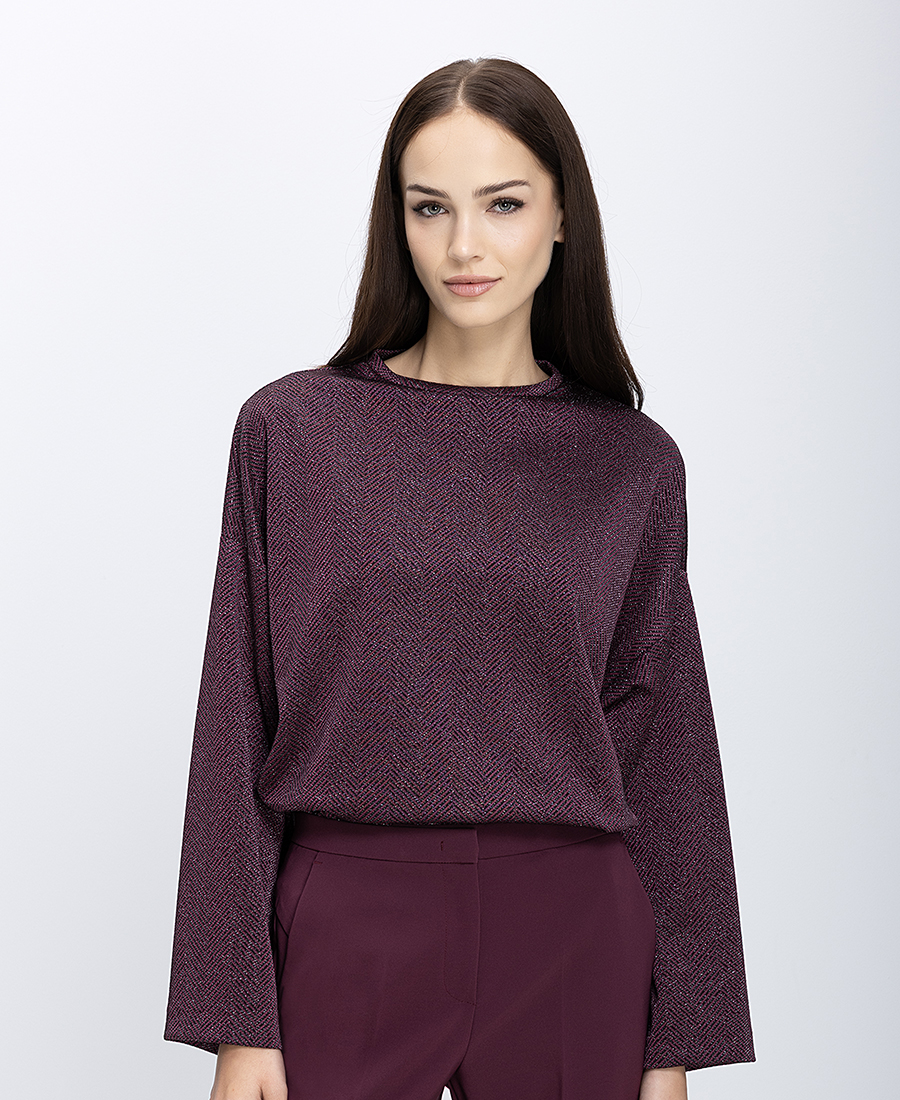 Laura Donini Γυναικεία Μπλούζα Με Ανάγλυφη Υφή Lurex