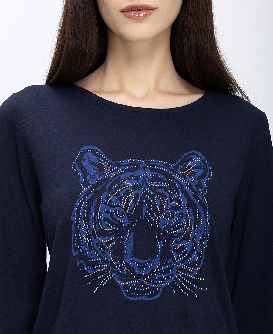 Γυναικεία Μπλούζα Με Strass Μοτίβο φωτογραφία