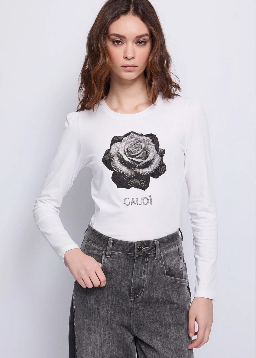 Gaudi Γυναικεία Μπλούζα Με Στρας Και Λογότυπο