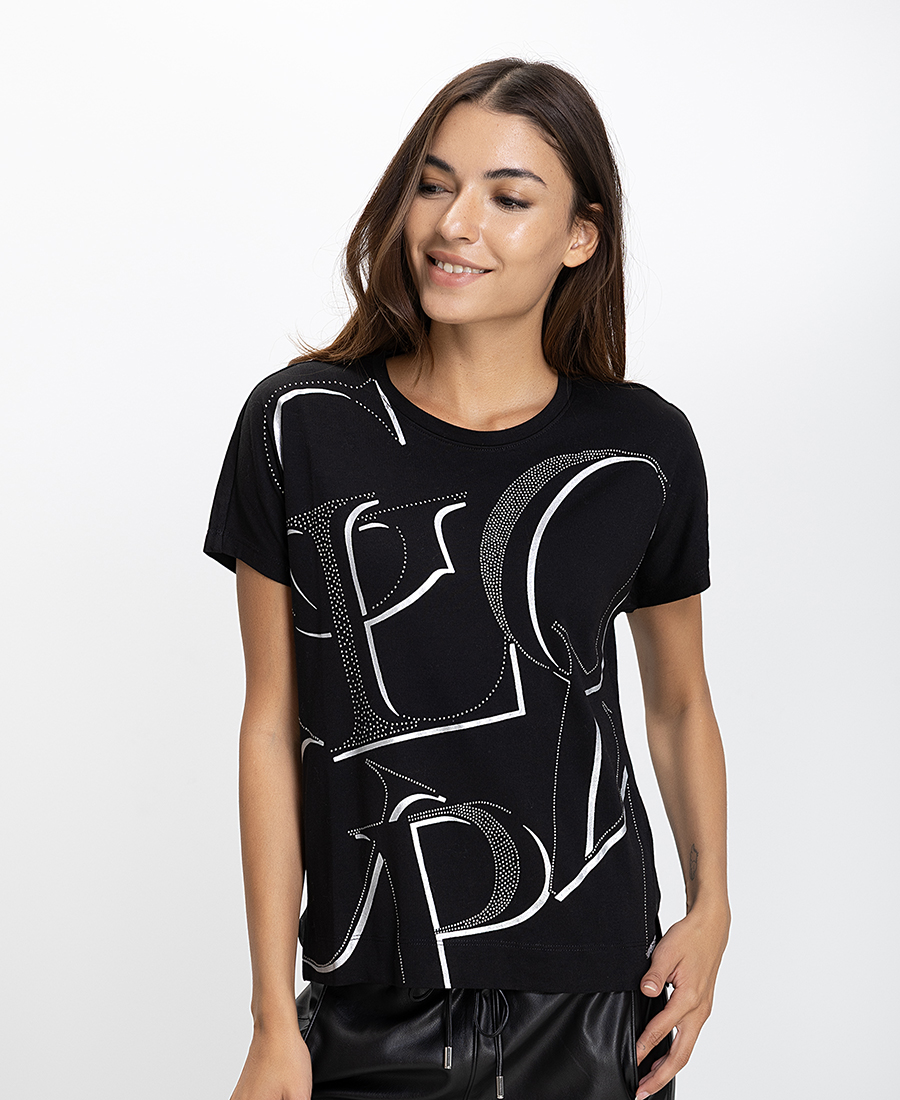 Gerry Weber Γυναικεία Μπλούζα Regular Fit Με Λογότυπο Και Διακριτική Λάμψη