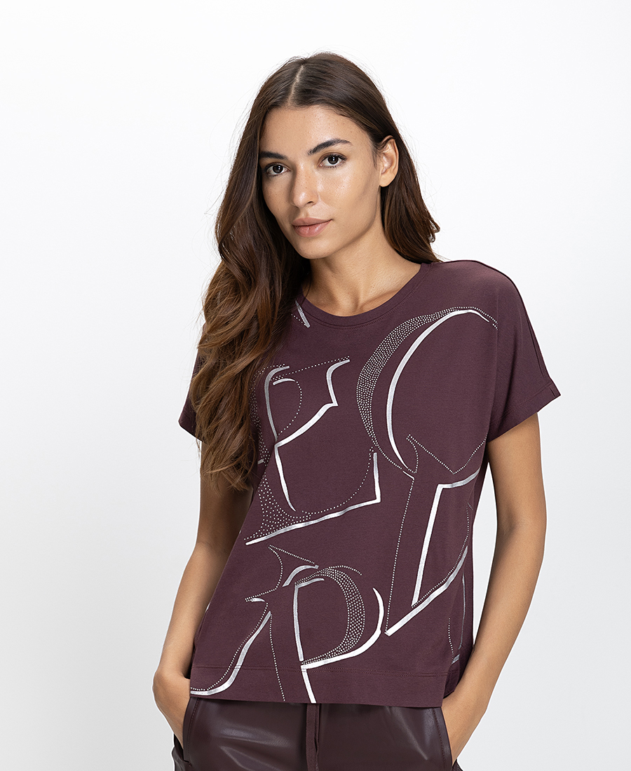 Gerry Weber Γυναικεία Μπλούζα Regular Fit Με Λογότυπο Και Διακριτική Λάμψη