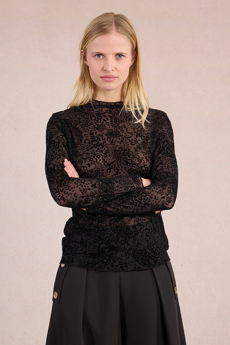 Molly Bracken Molly Bracken Γυναικείο Τοπ Slim Fit Δαντελωτό Με Paisley Σχέδιο