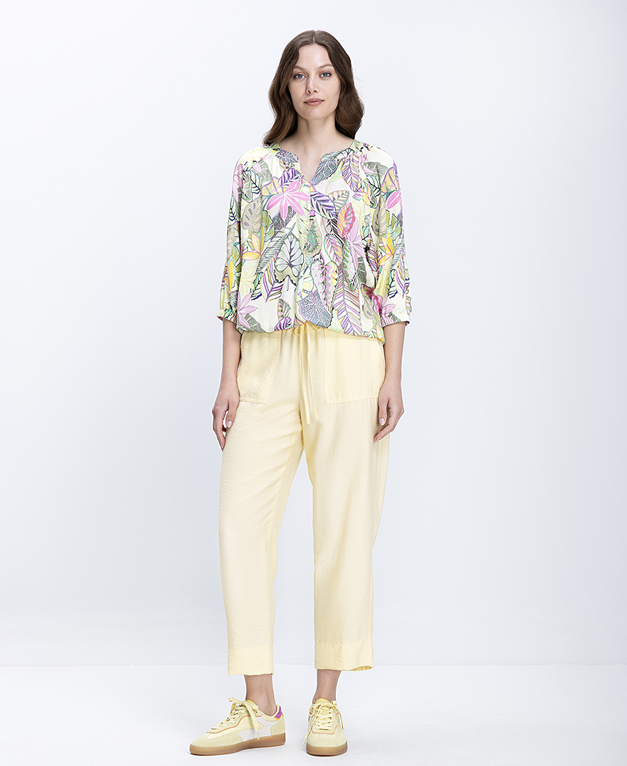 Γυναικεία Μπλούζα Relaxed Fit Με Tropical Print