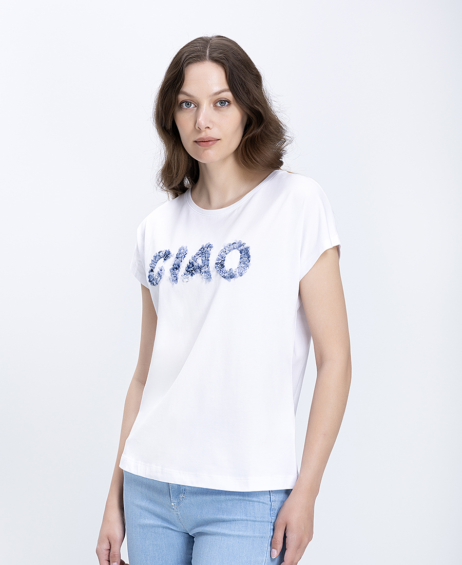 Γυναικεία Μπλούζα Με Floral Lettering