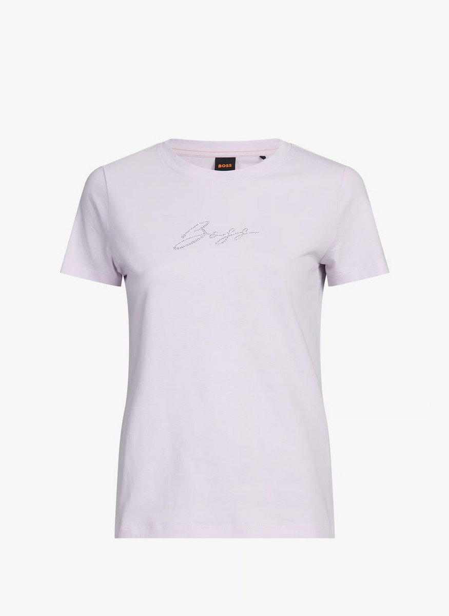 Boss Γυναικείο T-Shirt Βαμβακερό Regular Fit Με Strass Logo φωτογραφία