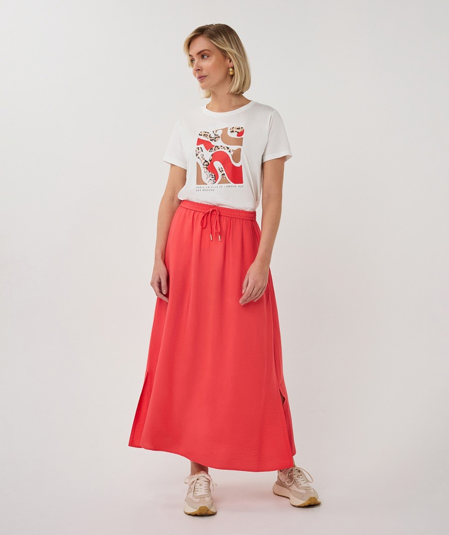 EsQualo Γυναικείο T-Shirt Με Abstract Print Και Κοντό Μανίκι