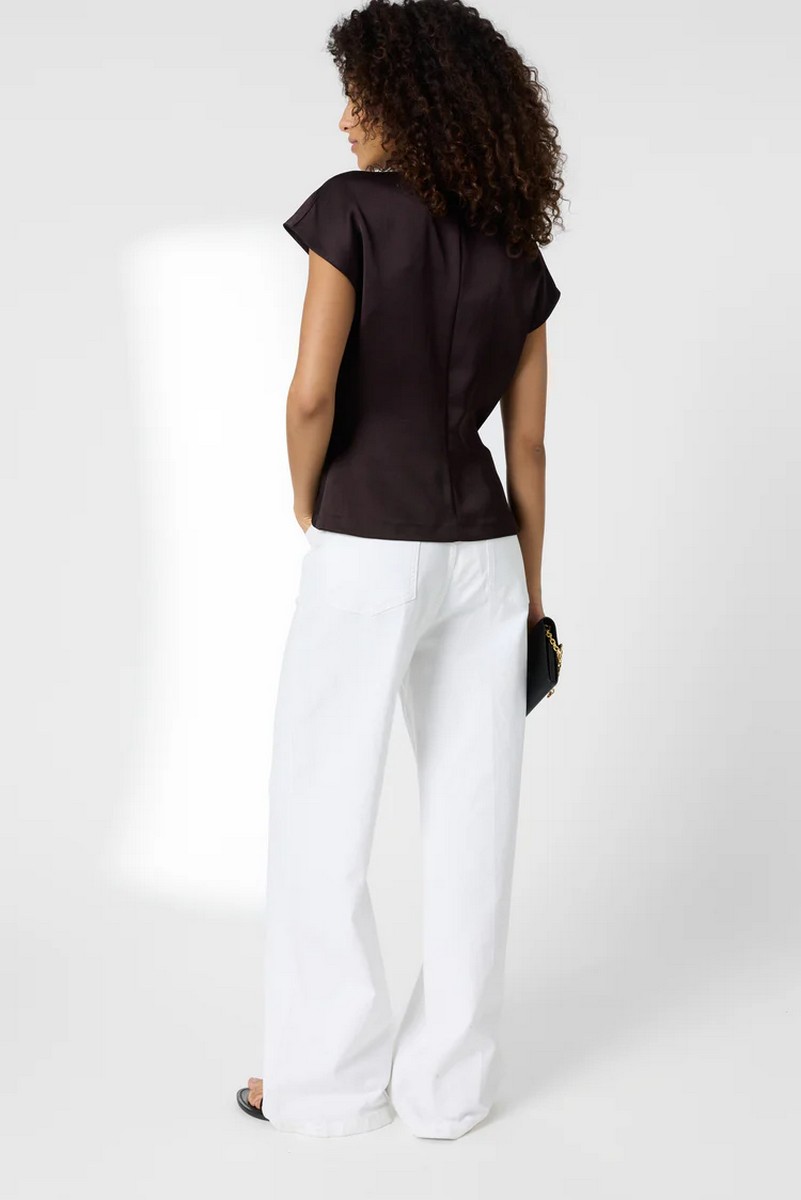 Gerard Darel Gerard Darel Γυναικείο Top Draped Slim Fit Με Χρυσό Κόσμημα - 3