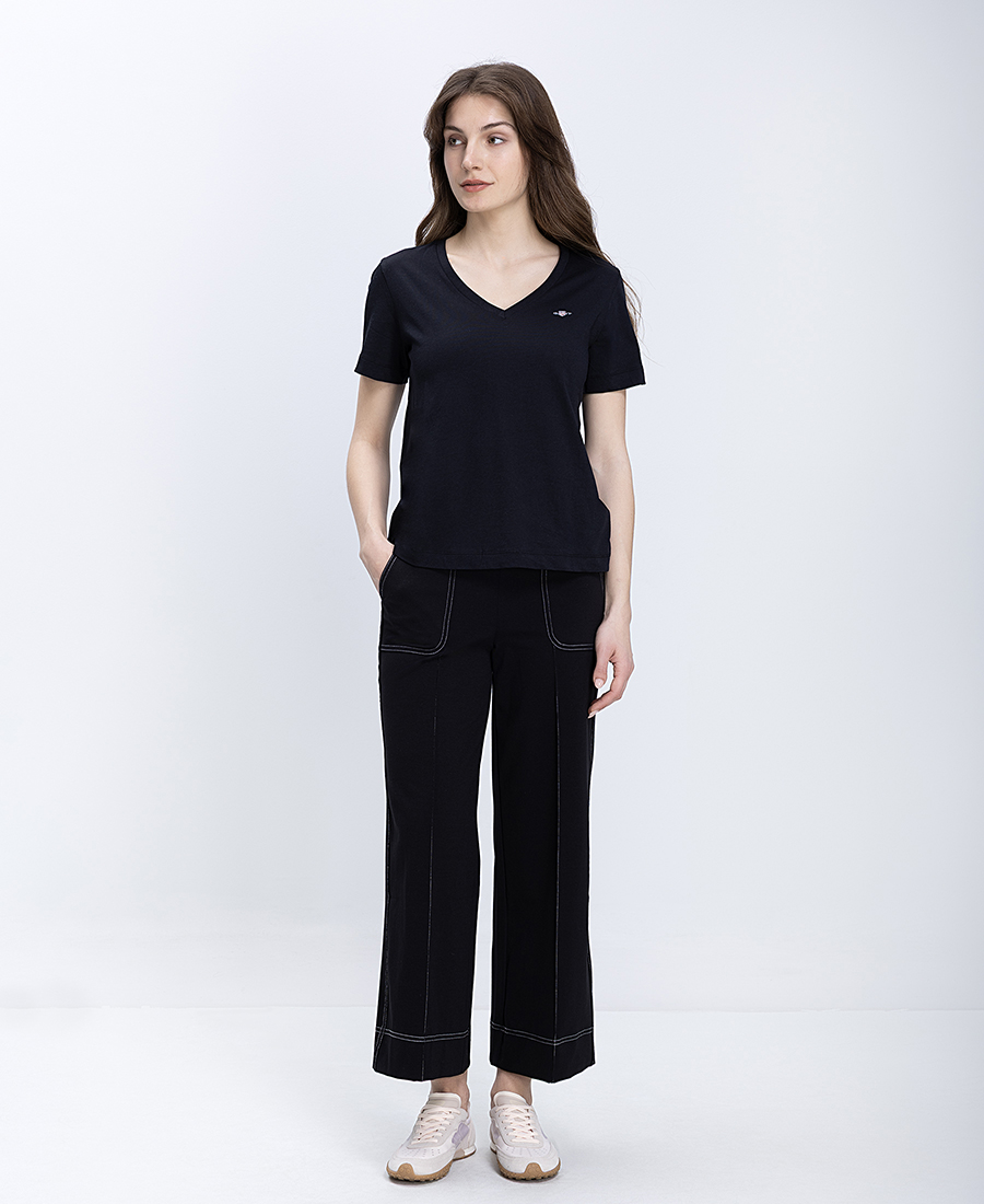 Gant Γυναικεία Μπλούζα V Neck Regular Fit Βαμβακερή
