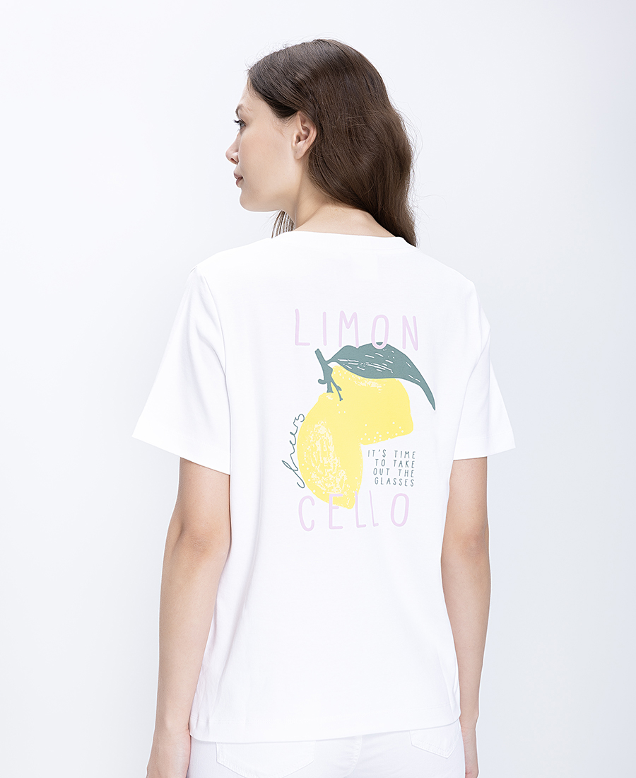 Γυναικείο T-Shirt Βαμβακερό Με Limoncello Print φωτογραφία