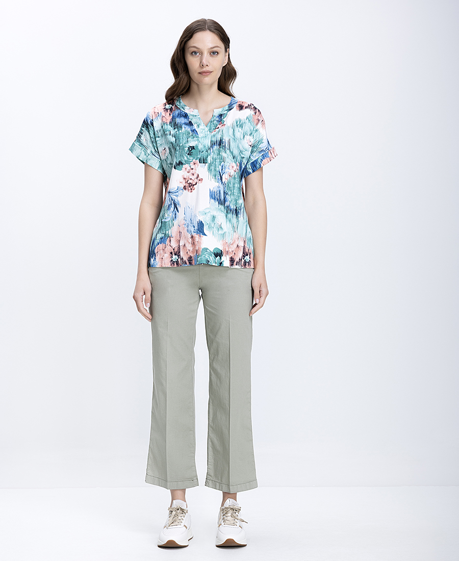 Γυναικεία Μπλούζα Floral Relaxed Fit Με Abstract Print