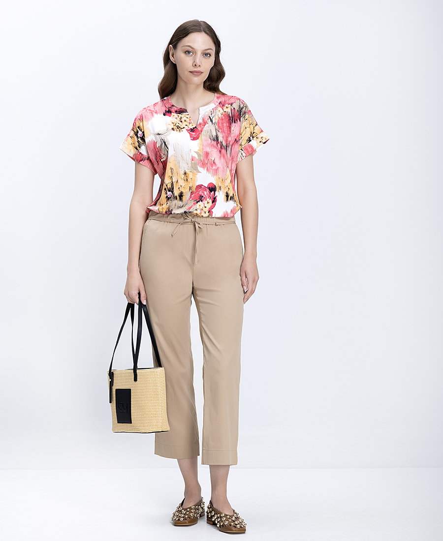 Γυναικεία Μπλούζα Floral Relaxed Fit Με Abstract Print