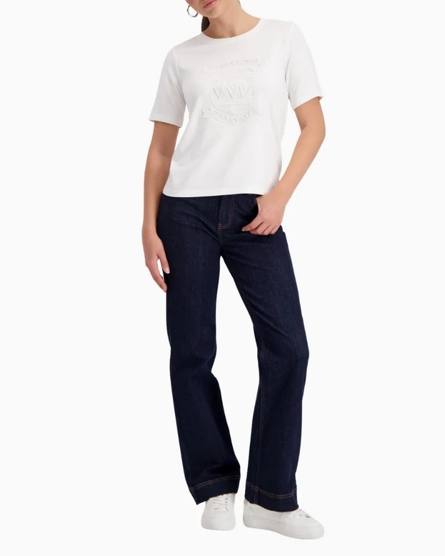 Monari Monari Γυναικείο T-Shirt Με Ανάγλυφο Logo - 2
