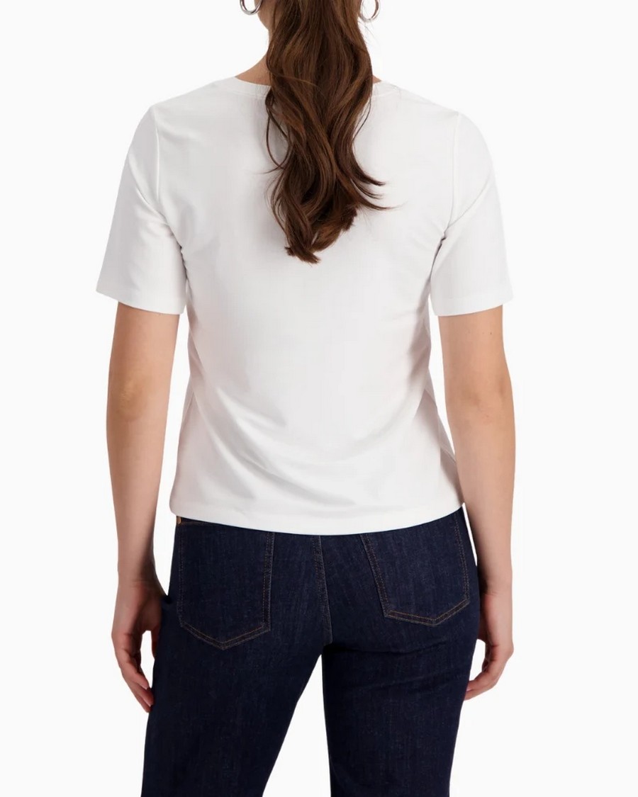 Monari Monari Γυναικείο T-Shirt Με Ανάγλυφο Logo - 3