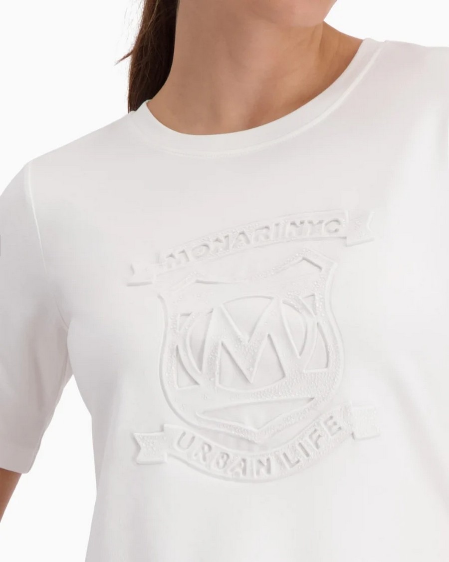 Monari Monari Γυναικείο T-Shirt Με Ανάγλυφο Logo - 4