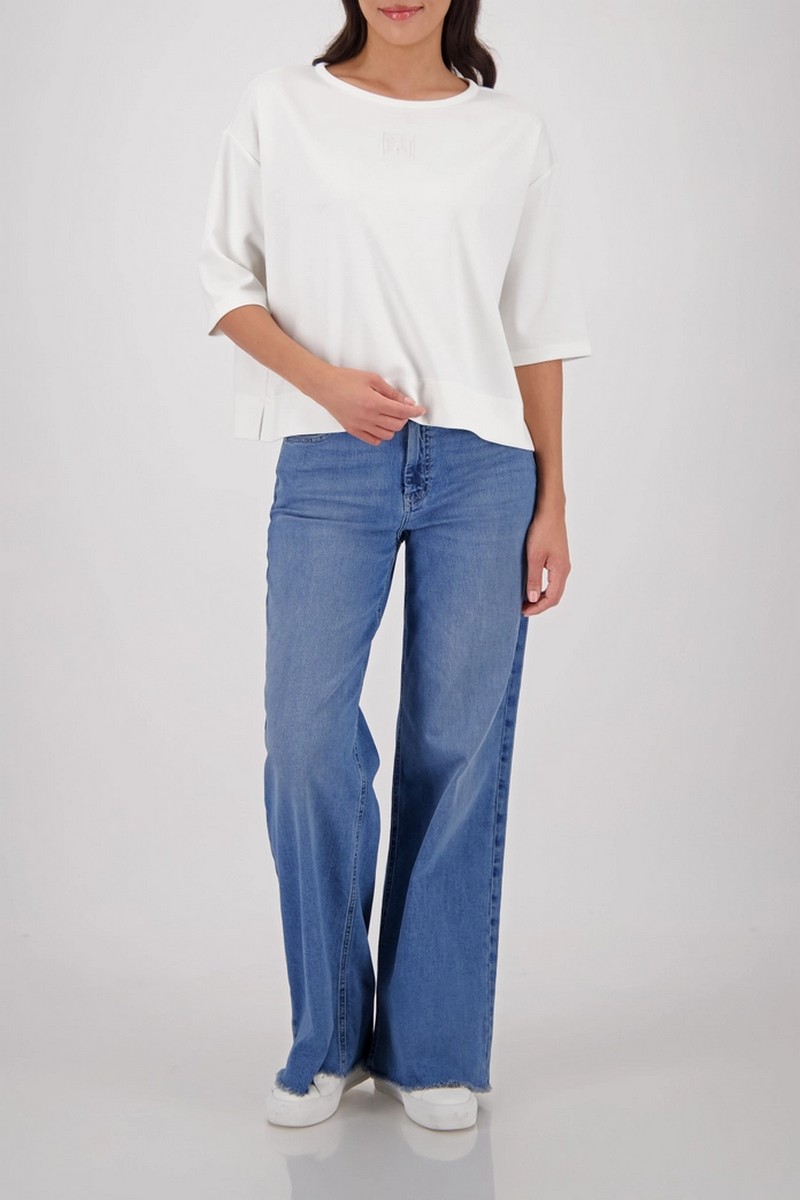 Monari Monari Γυναικεία Μπλούζα Με Ανάγλυφο Logo Regular Fit - 2