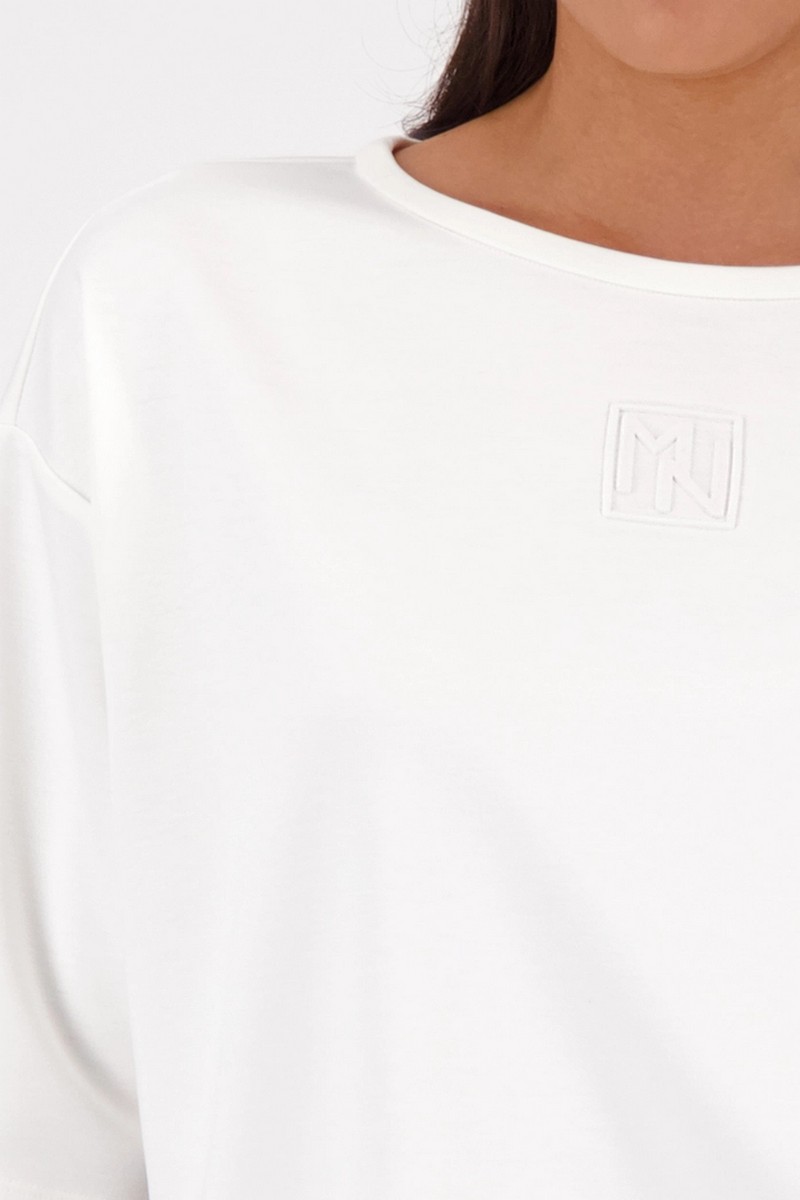 Monari Monari Γυναικεία Μπλούζα Με Ανάγλυφο Logo Regular Fit - 4