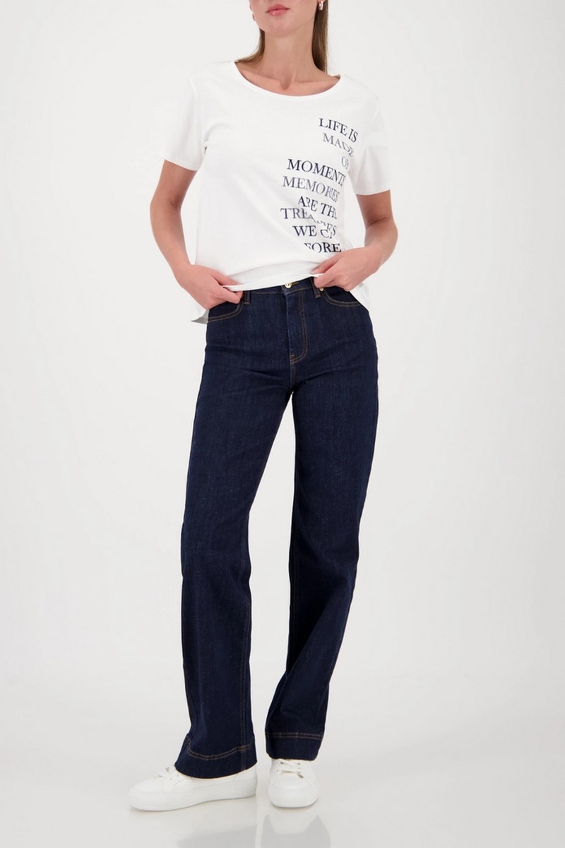 Monari Γυναικείο T-Shirt Βαμβακερό Με Γραφικό Lettering φωτογραφία