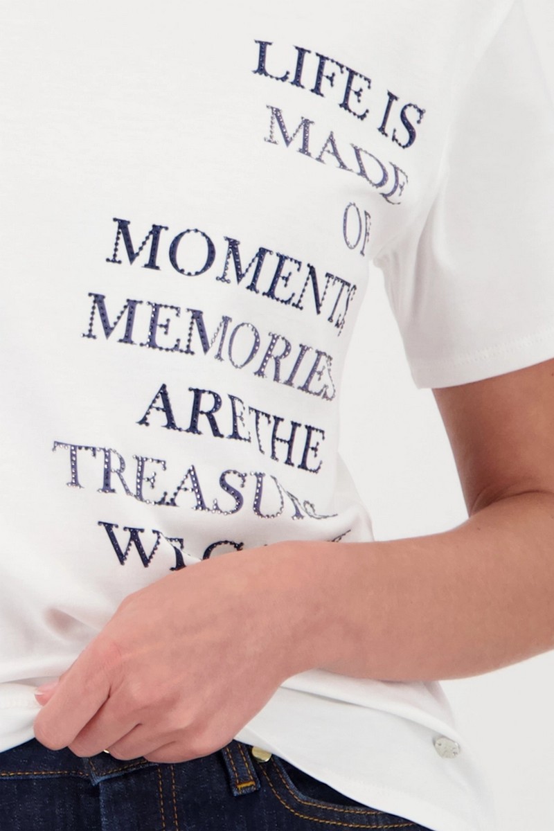 Monari Γυναικείο T-Shirt Βαμβακερό Με Γραφικό Lettering φωτογραφία