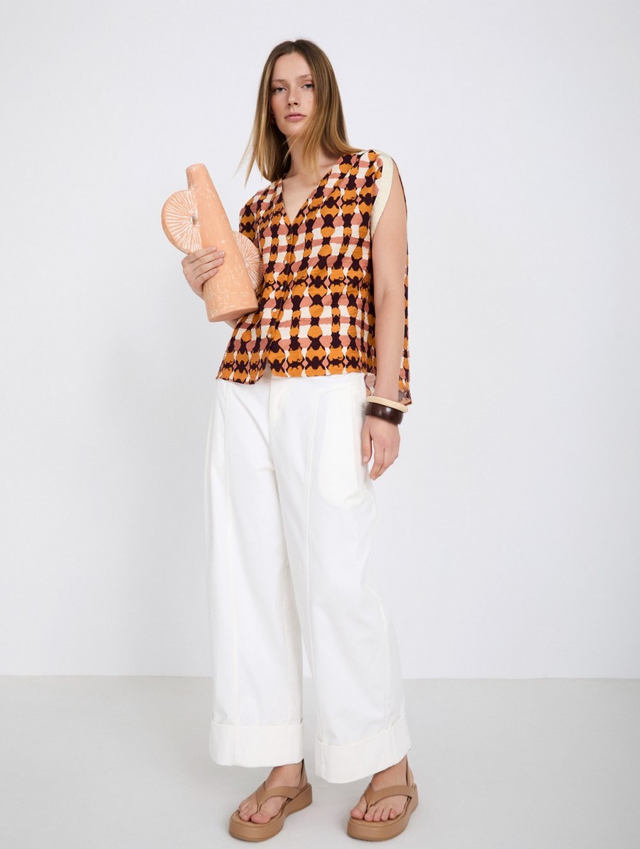 Skatie Γυναικεία Μπλούζα Αμάνικη Με Tie Dye Print Και Μεταλλική Λεπτομέρεια φωτογραφία