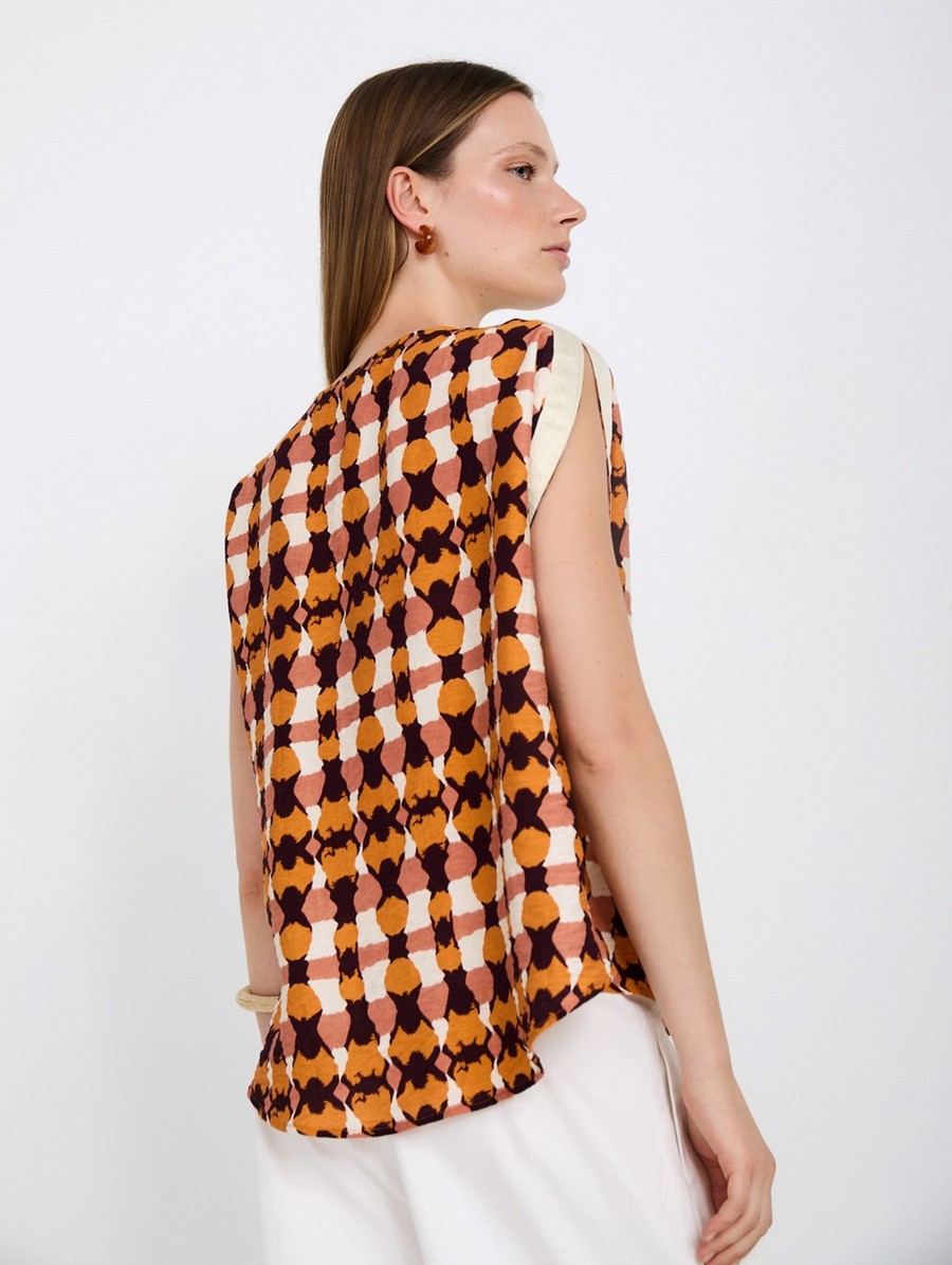 Skatie Γυναικεία Μπλούζα Αμάνικη Με Tie Dye Print Και Μεταλλική Λεπτομέρεια φωτογραφία