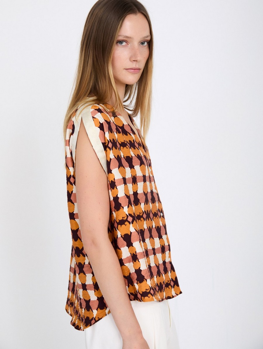 Skatie Γυναικεία Μπλούζα Αμάνικη Με Tie Dye Print Και Μεταλλική Λεπτομέρεια φωτογραφία
