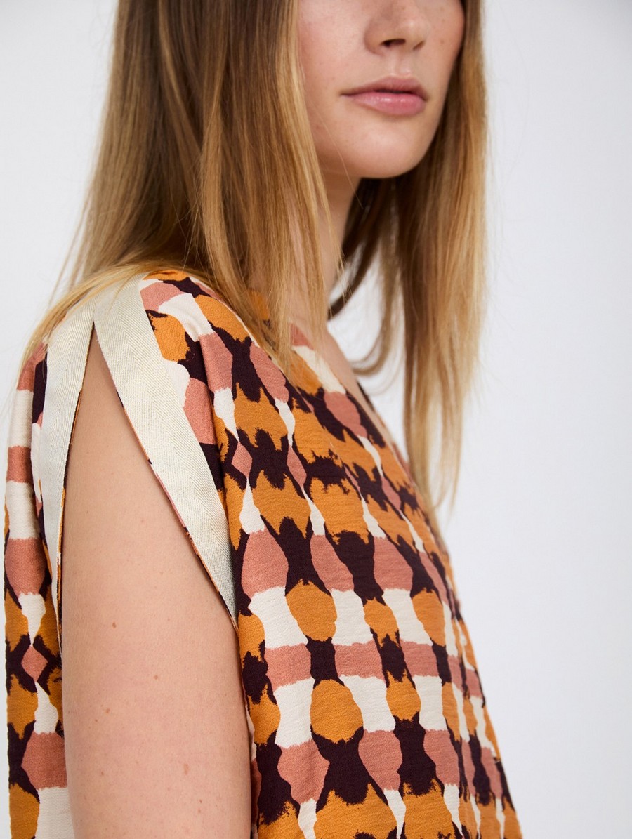 Skatie Γυναικεία Μπλούζα Αμάνικη Με Tie Dye Print Και Μεταλλική Λεπτομέρεια φωτογραφία