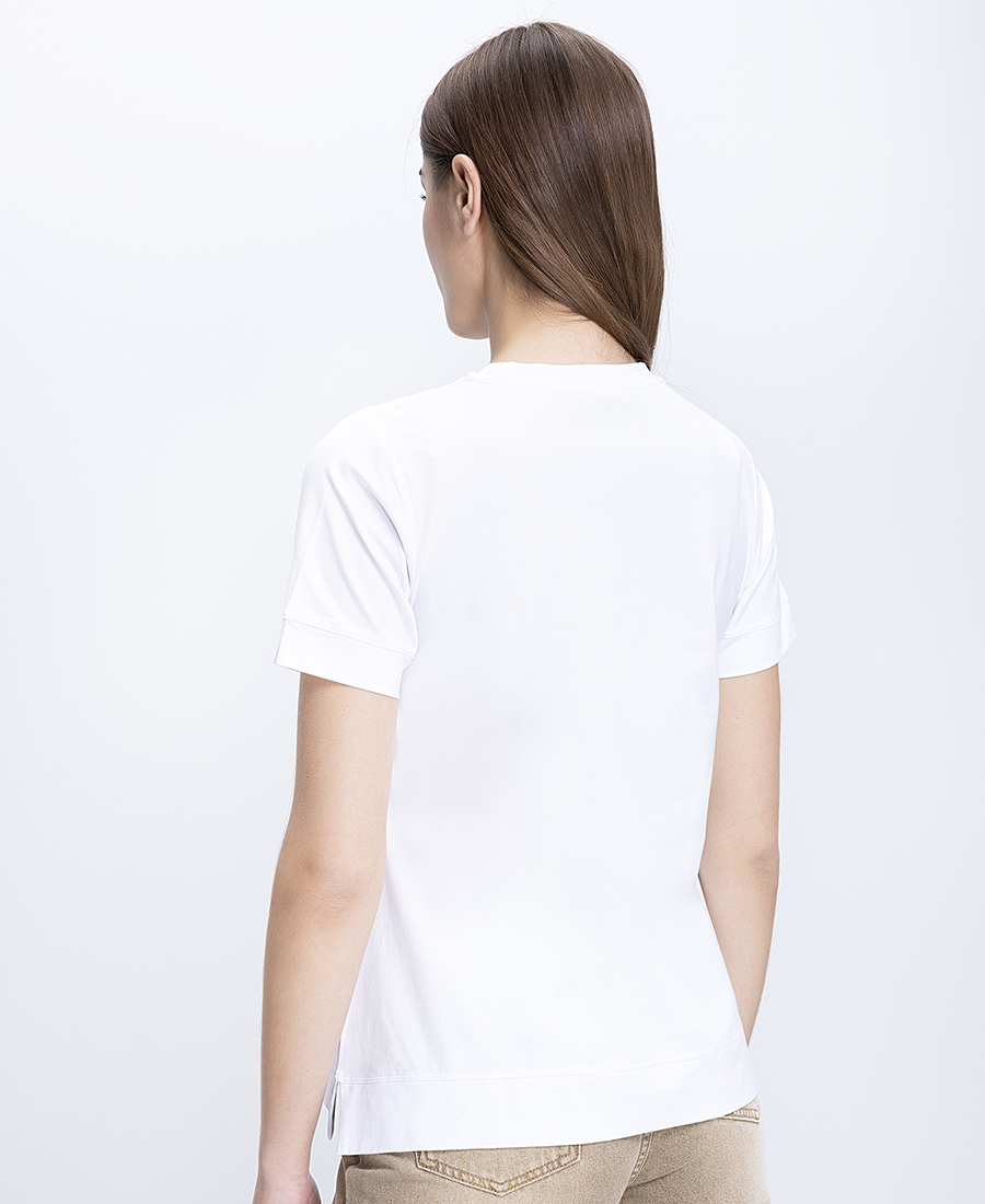 Laura Donini Γυναικείο Βαμβακερό T-Shirt Με Floral Κέντημα - 3