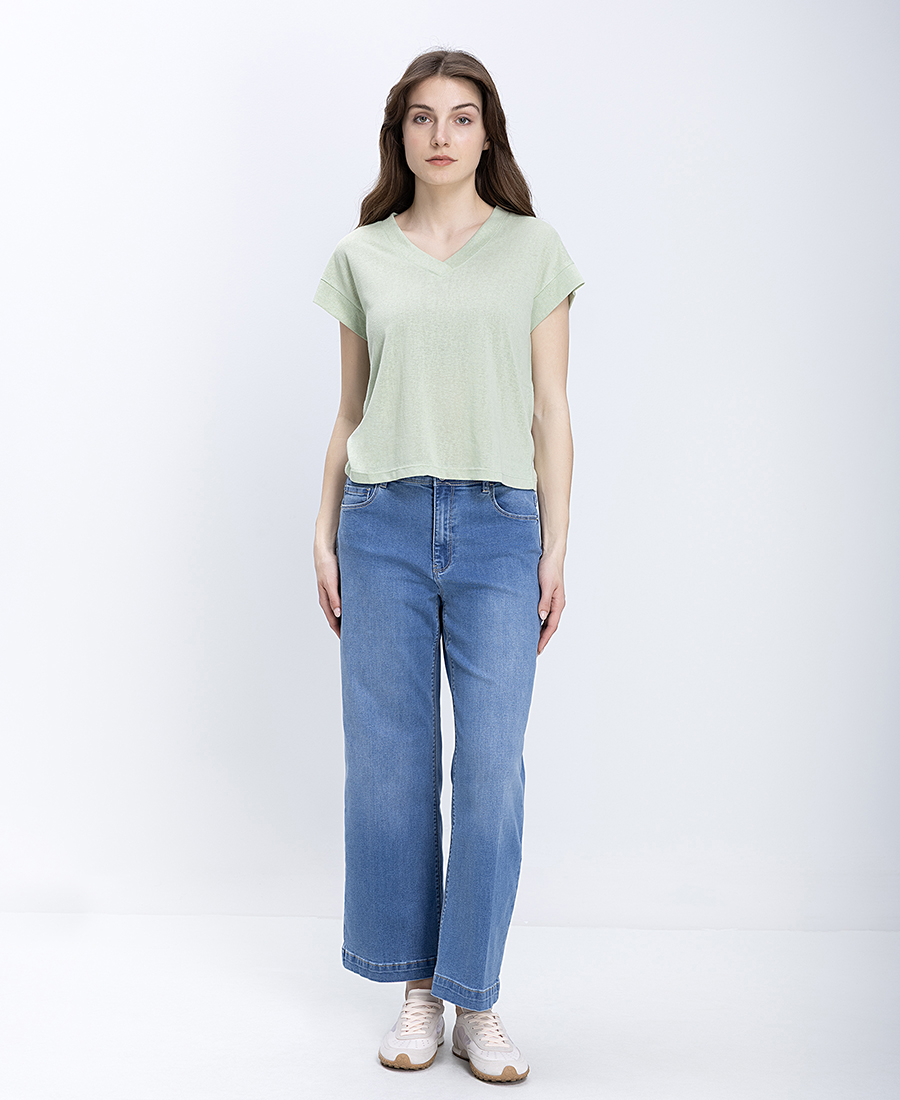 Luna Llena Γυναικεία Μπλούζα V Neck Regular Fit