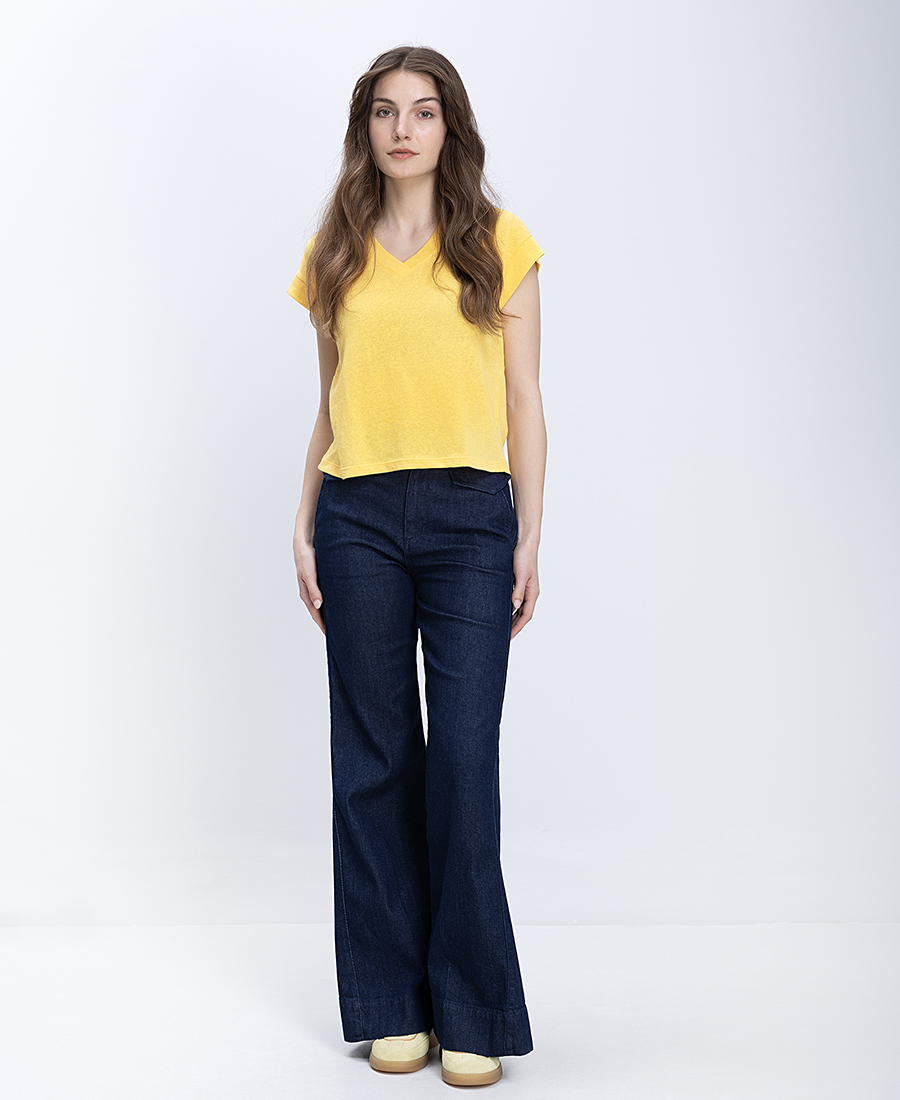 Luna Llena Γυναικεία Μπλούζα V Neck Regular Fit