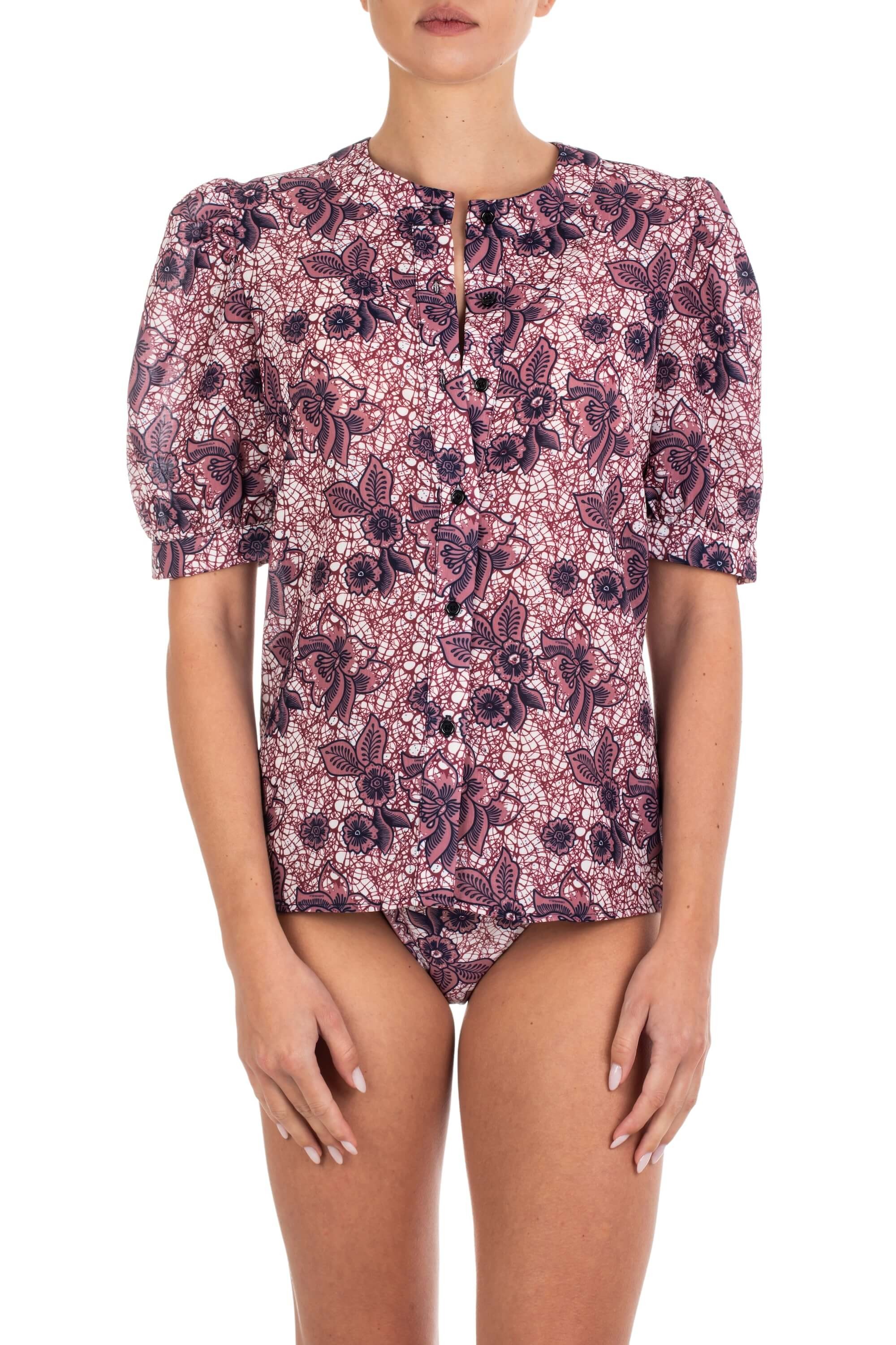 Emmanuela Swimwear Γυναικεία Μπλούζα Με Floral Εμπριμέ Σχέδιο