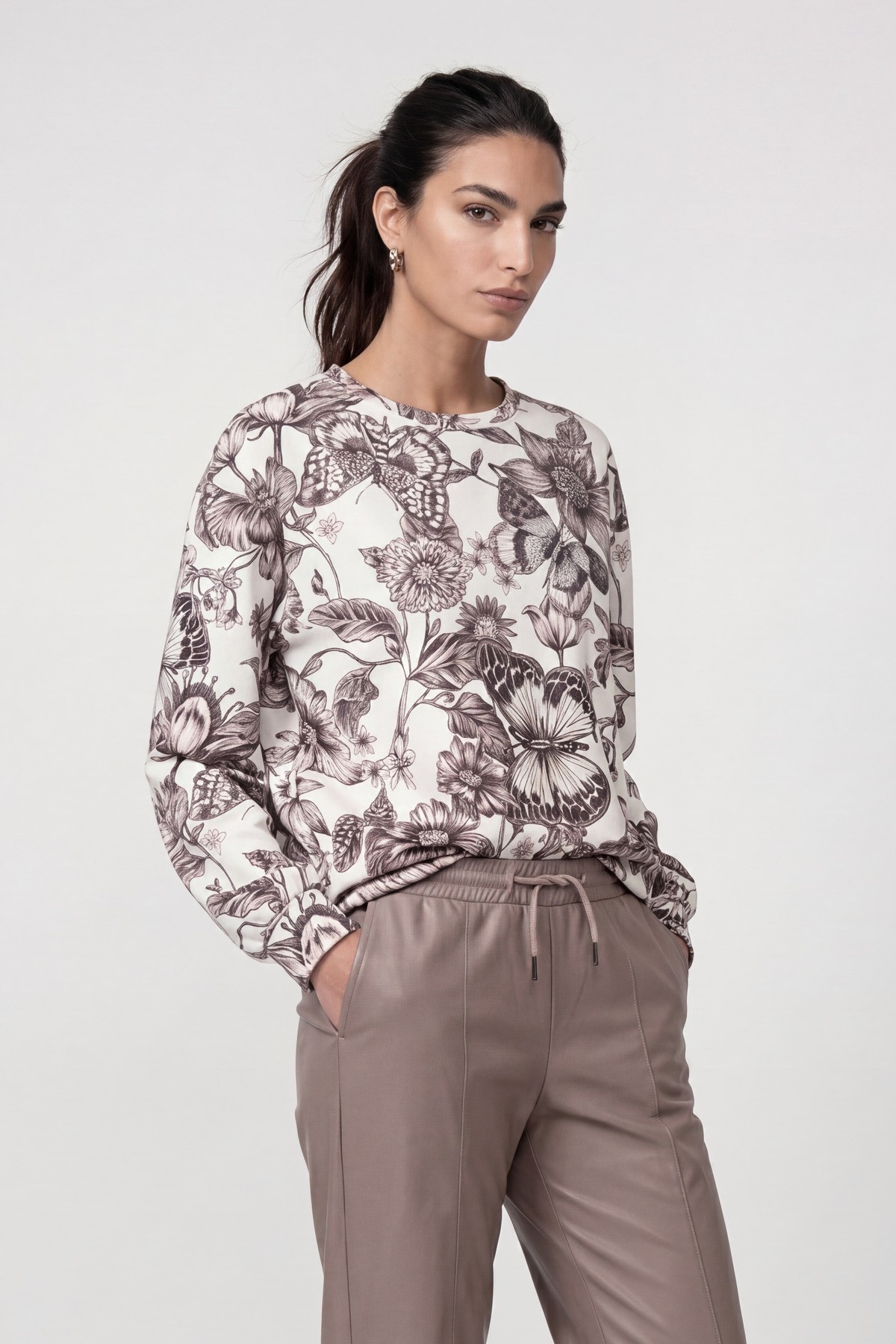 Monari Γυναικεία Μπλούζα Εμπριμέ Με Floral Και Butterfly Μοτίβο Για All-Day Εμφανίσεις