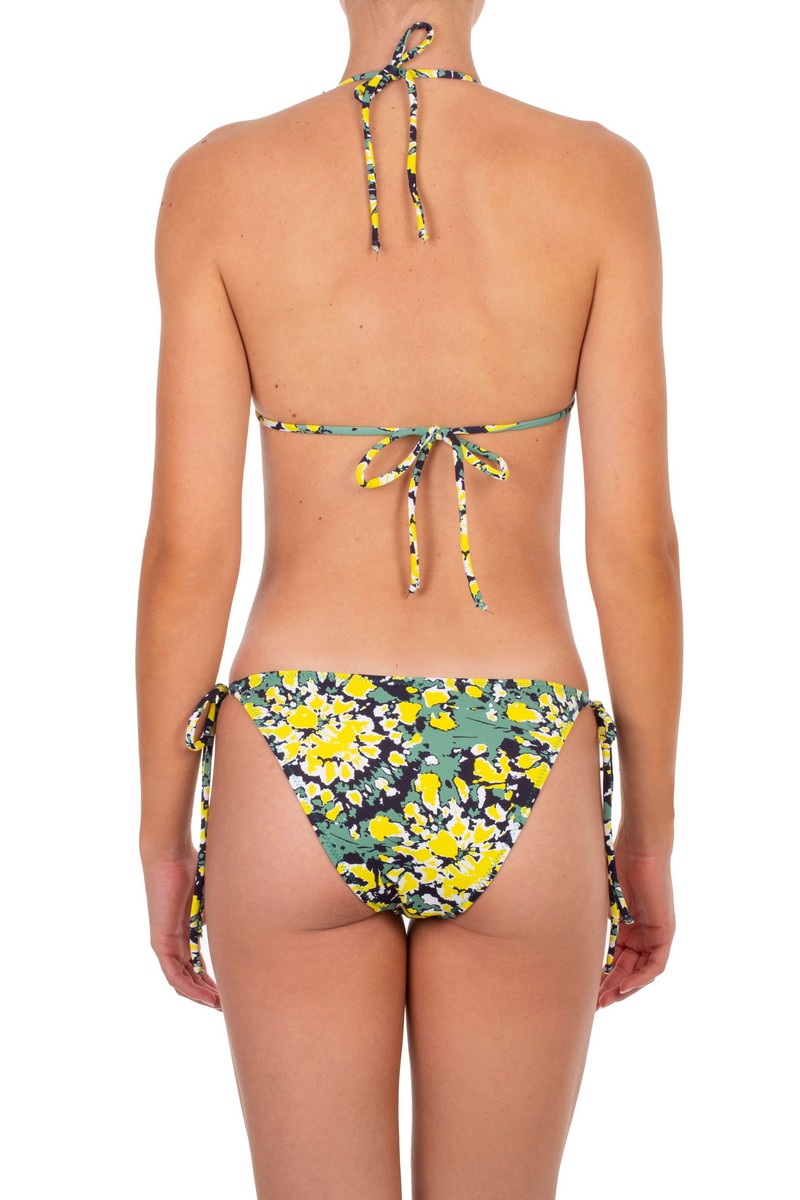 Emmanuela Swimwear Γυναικείο Τρίγωνο Μπικίνι με Λουλουδάτο Μοτίβο και Ρυθμιζόμενα Δεσίματα φωτογραφία