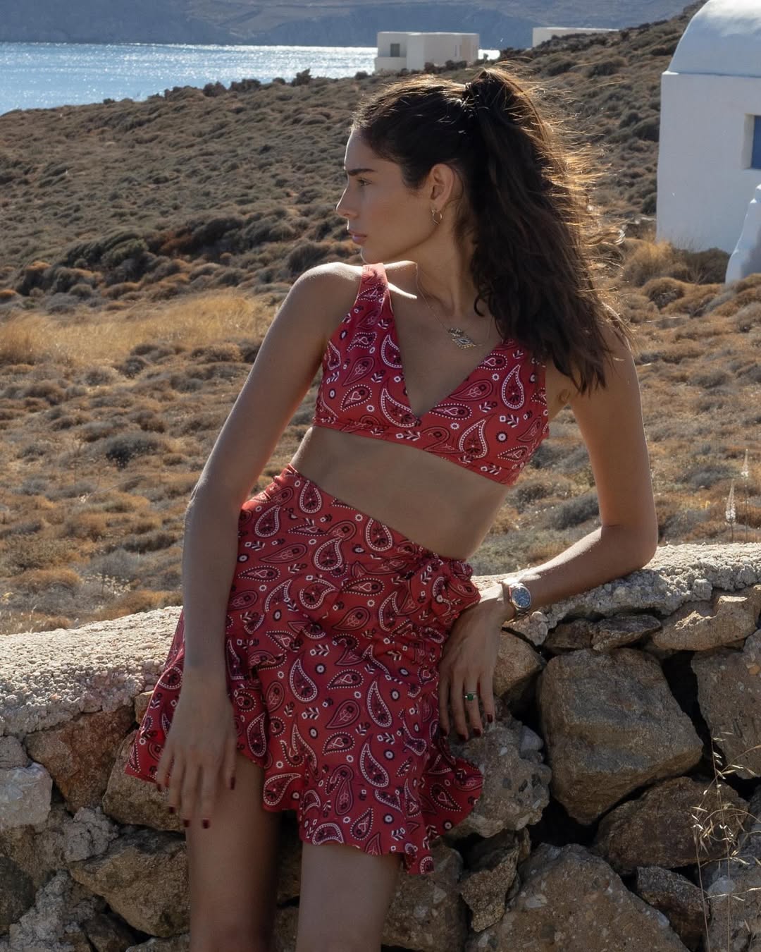 Emmanuela Swimwear Emmanuela Swimwear Γυναικείο Μπικίνι xωρίς Ενίσχυση με Μπαντάνα Σχέδιο σε Κόκκινο