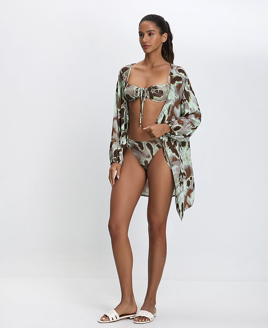 Lida Γυναικείο Μαγιό Bikini Set με Δέσιμο Στο Στήθος και Animal Print φωτογραφία