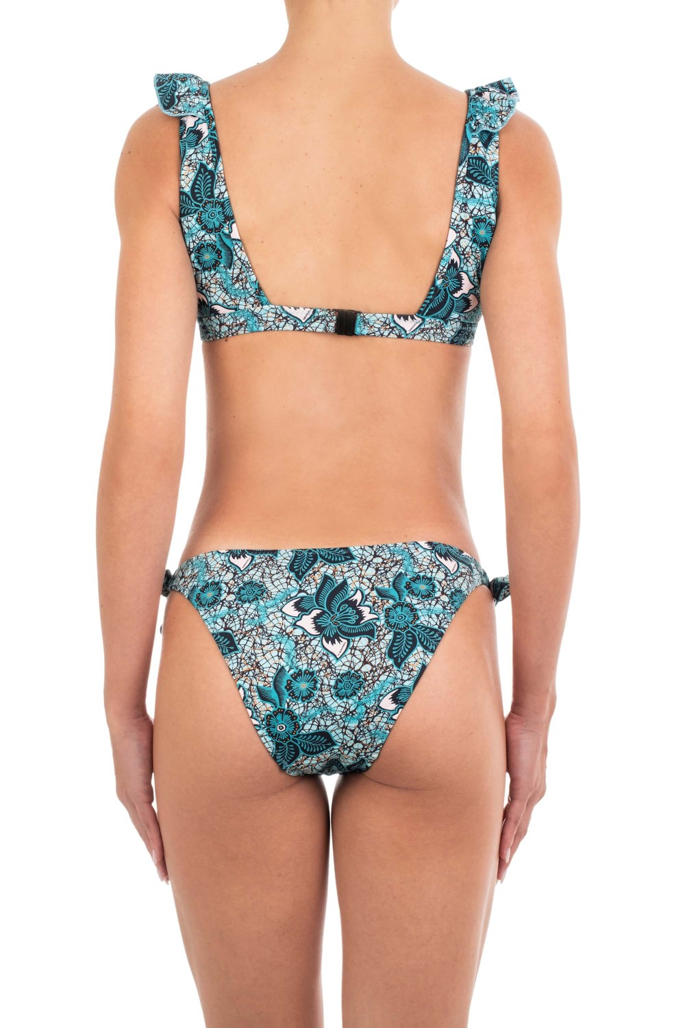 Emmanuela Swimwear Γυναικείο Μπικίνι Με Βολάν Λεπτομέρειες Και Floral Εμπριμέ Σχέδιο φωτογραφία