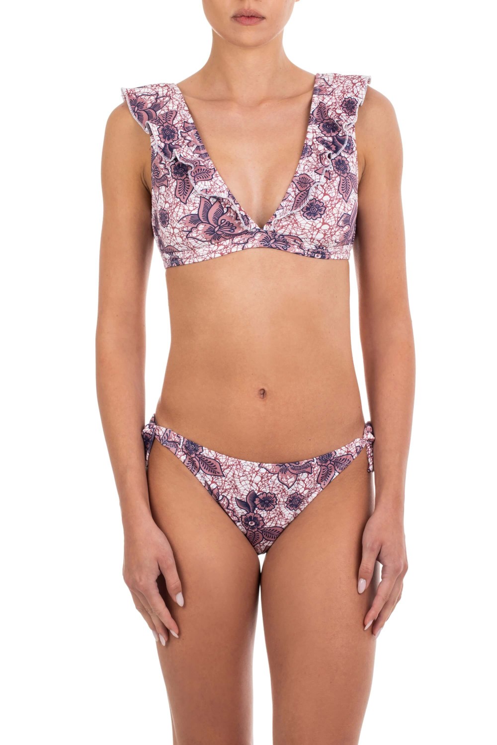 Emmanuela Swimwear Emmanuela Swimwear Γυναικείο Μπικίνι Με Βολάν Λεπτομέρειες Και Εμπριμέ Σχέδιο
