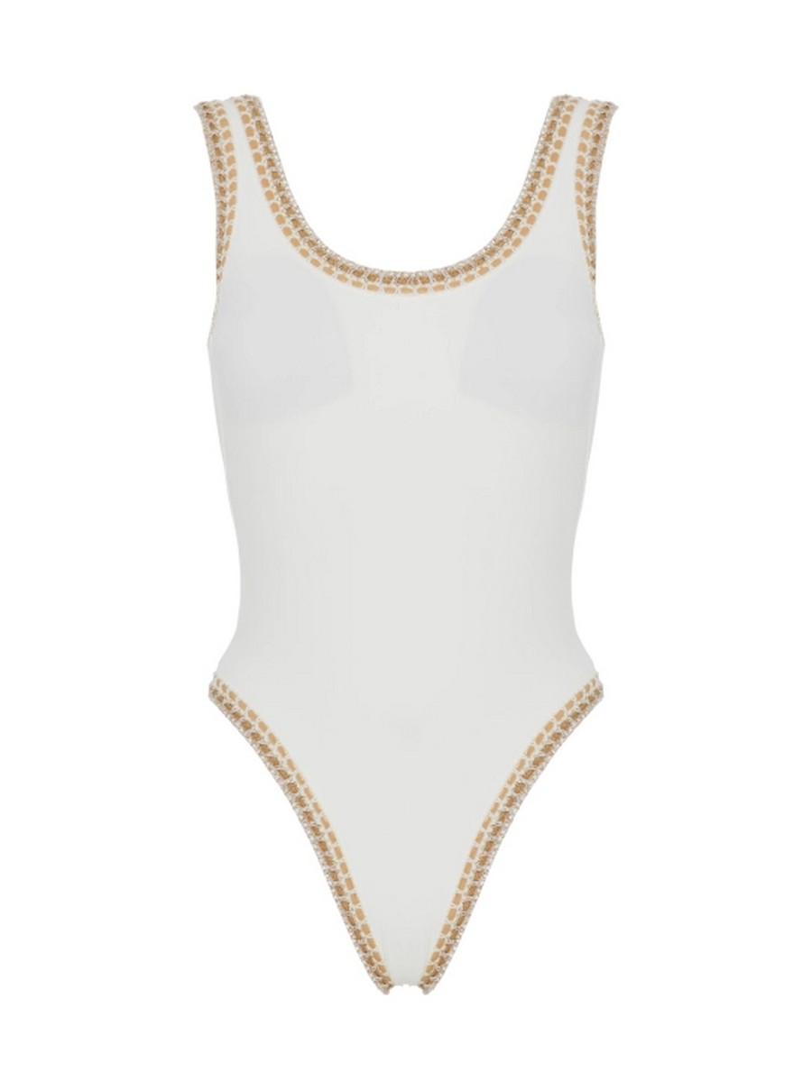 Lida Γυναικείο Ολόσωμο Μαγιό Με Δαντελένια Λεπτομέρεια Ivory φωτογραφία