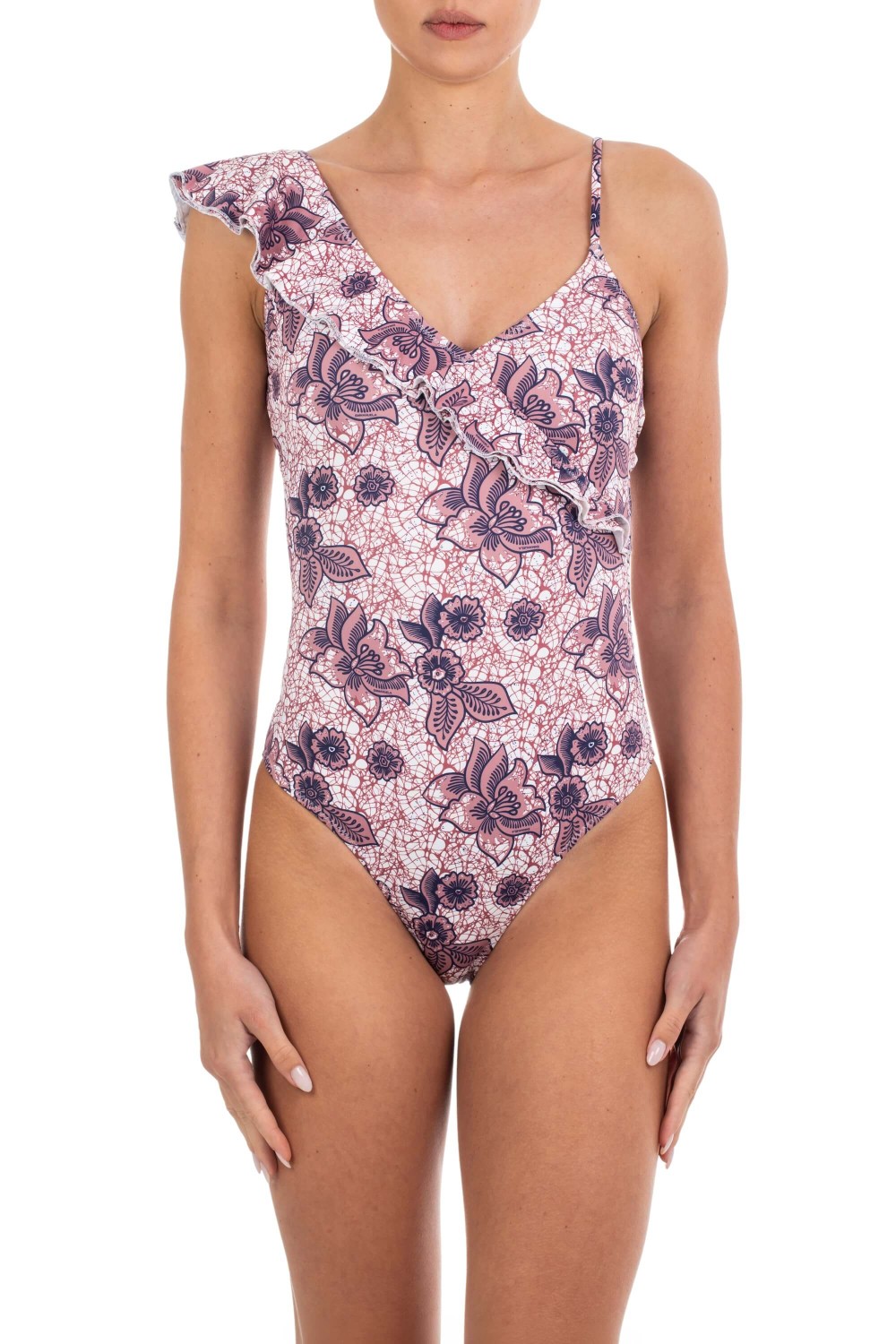 Emmanuela Swimwear Emmanuela Swimwear Γυναικείο Ολόσωμο Μαγιό Με Βολάν Και Floral Print