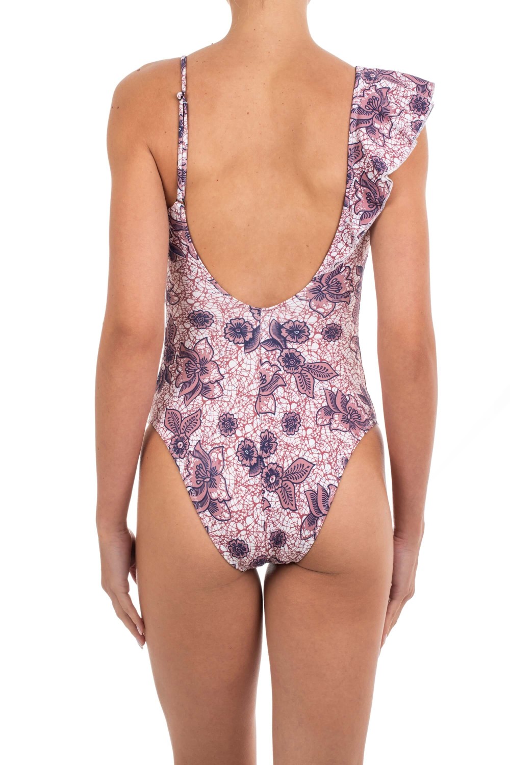 Emmanuela Swimwear Γυναικείο Ολόσωμο Μαγιό Με Βολάν Και Floral Print