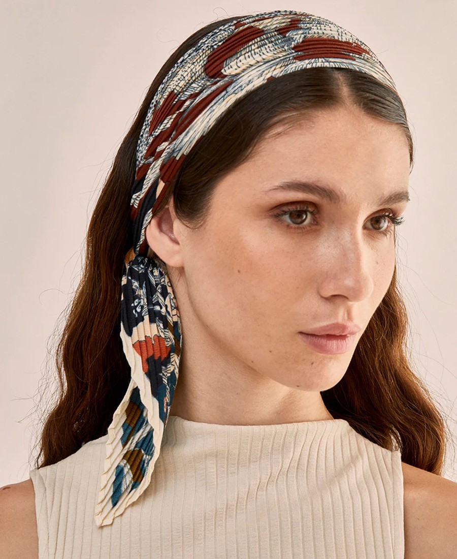 Nali Γυναικείο Μαντήλι Πλισέ Floral Εμπριμέ φωτογραφία