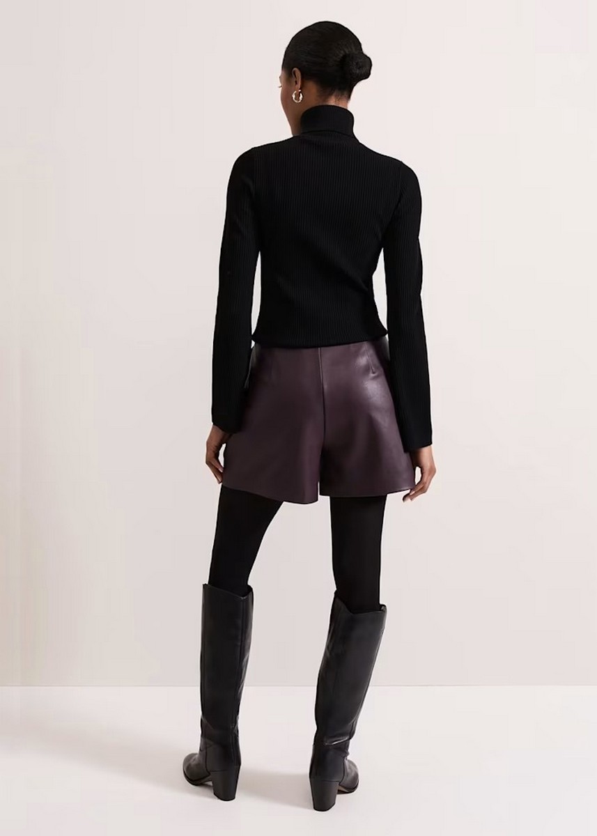 Phase Eight Γυναικείo Σορτς Κλασικό Σχέδιο Με Πιέτες Μωβ φωτογραφία